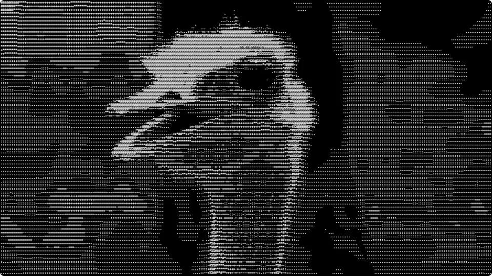 The same frame as ASCII art